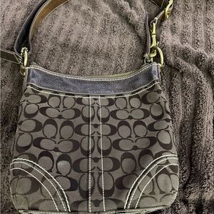 Coach Brown Signature Pattern Shoulder Bag